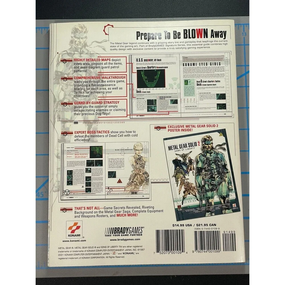 BradyGames Metal Gear Solid 2 Sons Liberty Konami Strategy Guide PS2 Playstation